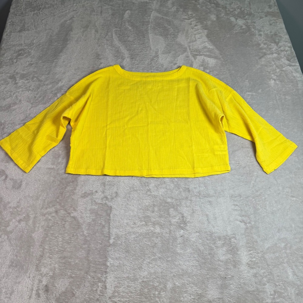 Suzie Kondi Kids Yellow Gauze Boat Neck Safari Top Size 10 Girls